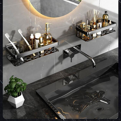 Wall-Mounted Adhesive Bathroom Shelf
